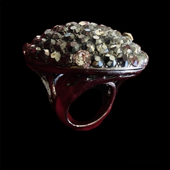 Large Metal Disco Planet Meteor Aurora Borealis Statement Ring circa 1970 - Picture 5 of 7